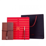 【开门红】商务笔记本红木笔套装 记事本+签字笔 公司周年纪念品选什么