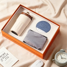 特色实用三件套 按压式充气U型枕+316数显咖啡杯+助眠音箱 员工福利