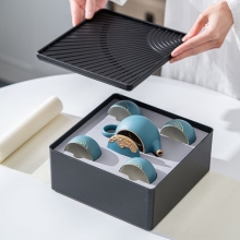 描金陶瓷茶具套装 便携旅行泡茶壶礼盒 商务礼品