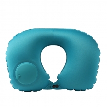 充气u型枕按压充气颈枕 TPU牛奶丝/植绒旅游脖枕 企业定制