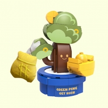 【青松发财】小颗粒拼装摇钱树 创意桌面摆件 积木玩具礼品定制