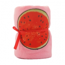 创意菠萝胡萝卜草莓西瓜水果法兰绒毯子 活动礼品送什么好