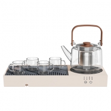 德世朗 静音电陶炉煮茶套装 复古多功能煮茶泡茶套装 梁茶壶搭配4个茶杯 年会礼品
