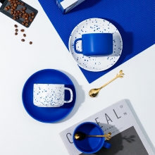 克莱因蓝陶瓷咖啡杯碟套装 创意商务礼品
