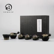 【汉陶张生】老段烧黑陶功夫茶具套装 暗香满茶具