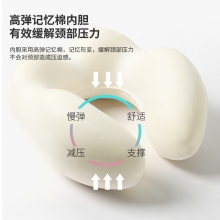 商务慢回弹记忆棉U型枕 可拆洗旅行枕午睡枕 办公室小礼品