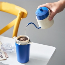 简约手冲咖啡壶套装 户外便携克莱因蓝咖啡器具 送客户领导礼品
