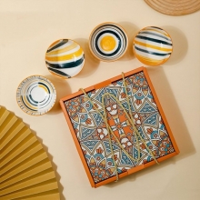波西米亚风陶瓷碗餐具套装 日式饭碗礼盒装 展会礼品