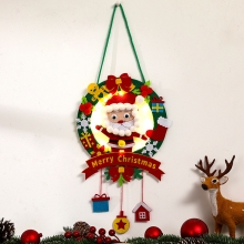 圣诞节带灯花环儿童手工diy 创意圣诞挂件 实用礼品推荐