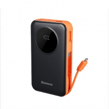 纽曼10000毫安伸缩线快充充电宝 自带55cm伸缩线大容量移动电源