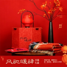 【风驰暖驿·岁禧】毛毡收纳礼盒+光影拍拍马灯+马年盖毯+春风马红包*6+充电线+外盒