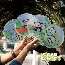 可爱熊猫折叠扇 迷你随身夏日小扇子 活动小礼品