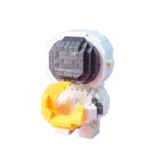 微颗粒DIY太空人拼装积木 益智玩具宇航员抱月亮爱心摆件 手工创意礼品