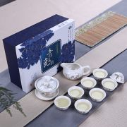 【青花瓷茶具】功夫茶具10件套礼盒装（茶杯*8+碗盖+茶海）市场活动礼品