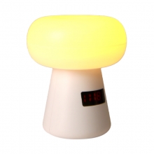 创意云蘑菇时钟拍拍灯 遥控充电闹钟小夜灯 校招礼品推荐