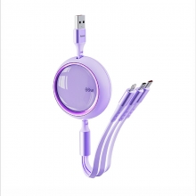 纽曼三合一伸缩快充线 66W快充数据线