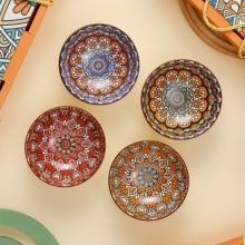 欧式波西米亚风陶瓷碗套装 创意陶瓷碗礼盒 年会伴手礼