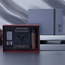 【护航套装A】车载商务礼盒三件套 乐扣保温杯+无线充车载支架+合金车牌号 商务礼品