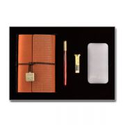 【锦辉】原创设计礼盒四件套 记事本U盘充电宝红木笔套装 商务礼品有哪些
