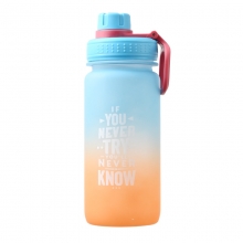 磨砂太空壶塑料运动水瓶 渐变运动水杯 福利礼品