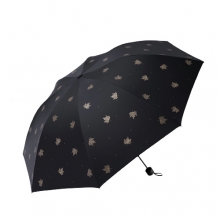 天堂伞 秋风白露黑胶防紫外线伞 遮阳遮雨晴雨两用三折伞