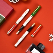 圣诞系列礼盒套装 圣诞老人钥匙扣+圣诞钢笔+墨水三件套 