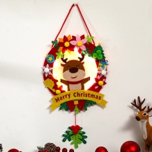 圣诞节带灯花环儿童手工diy 创意圣诞挂件 实用礼品推荐