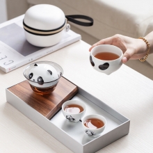 熊猫快客杯 创意国潮户外便携旅行茶具套装一壶三杯 送客户礼品