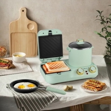 联创（Lian） 多功能三合一烤面包机家用煮蛋器煎蛋早餐机 企业员工生日礼物