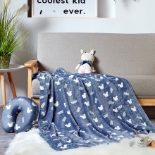 迪士尼·米奇枕毯旅行套装 便携压缩棉U型枕+蓝色梦想米奇雪绒毯套装 羽毛球赛奖品