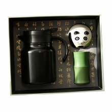【知竹常乐】316焖烧壶（1000ml）+熊猫茶叶罐+节节高升陶瓷杯