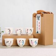 【京剧品茗杯】创意彩绘白瓷茶具套装（6杯装）精美小礼品