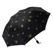 烫金枫叶清新黑胶遮阳伞 创意晴雨折叠伞 实用小礼品有哪些