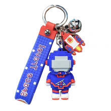 积木宇航员钥匙扣挂饰 小颗粒积木拼装玩具钥匙扣 促销礼品