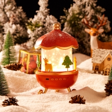 圣诞星空旋转投影灯音乐盒 蓝牙音响氛围灯卧室台灯 圣诞礼品推荐