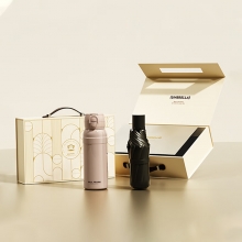 大嘴猴（PAUL FRANK) 时尚高档两件套礼盒 530ML弹跳杯保温杯+晴雨两用雨伞 商务礼盒