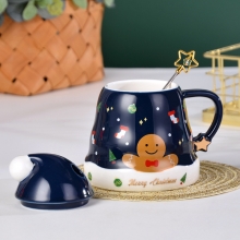 创意圣诞树造型陶瓷杯 办公室家用马克杯咖啡杯 圣诞节活动礼品