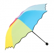 创意高档阿波罗彩虹伞 荷叶边折叠黑胶晴雨伞 最受欢迎的小礼品