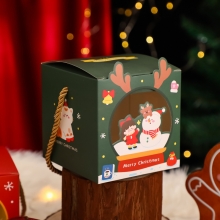 圣诞苹果盒 开窗手提糖果袋卡通 实用包装盒推荐