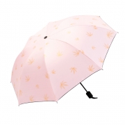 烫金枫叶清新黑胶遮阳伞 创意晴雨折叠伞 实用小礼品有哪些