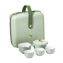悠然小鸟旅行茶具套装 W-S316 便携包+茶杯*3+泡茶壶+公道杯 商务礼品送什么好