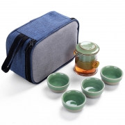 便携式哥窑茶具一壶四杯旅行套装 送给老年人客户的礼品