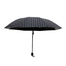 格子晴雨两用折叠伞 黑胶防晒防紫外线雨伞 活动伴手礼