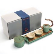 五行属性之木功夫茶具套装 一壶二杯+茶叶罐+茶盘 创意商务礼品