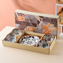 日式藤编陶瓷餐具碗碟盘套装 抽奖活动小礼品