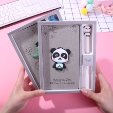 创意熊猫手账本带笔礼盒套装 新奇小礼品