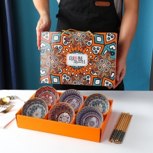 创意异域风情陶瓷餐具碗筷礼盒套装 实用礼品开业随手礼