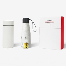S90保温杯晴雨伞组合 温显保温杯330ML+黑胶晴雨伞 科普活动小礼品