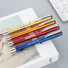 金属笔夹商务签字笔 0.5黑色碳素水笔中性笔 促销活动赠品
