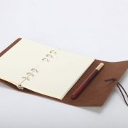 【锦呈】原创设计真皮绑带笔记本 专属铭牌记事本 高端创意礼品